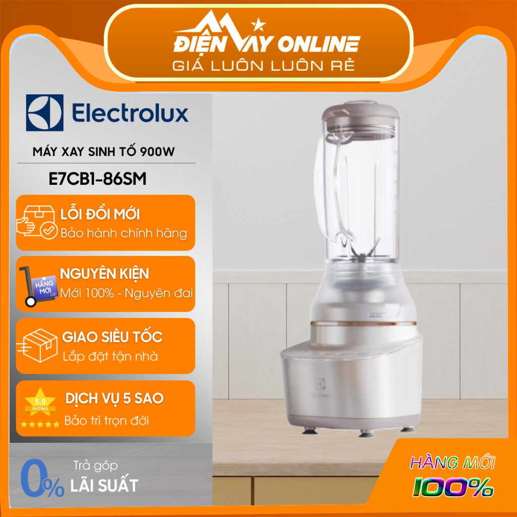 Máy Xay Sinh Tố 900W Electrolux E7CB1-86SM - 2 Tốc Độ Nhồi - Bảo Hành Chính Hãng
