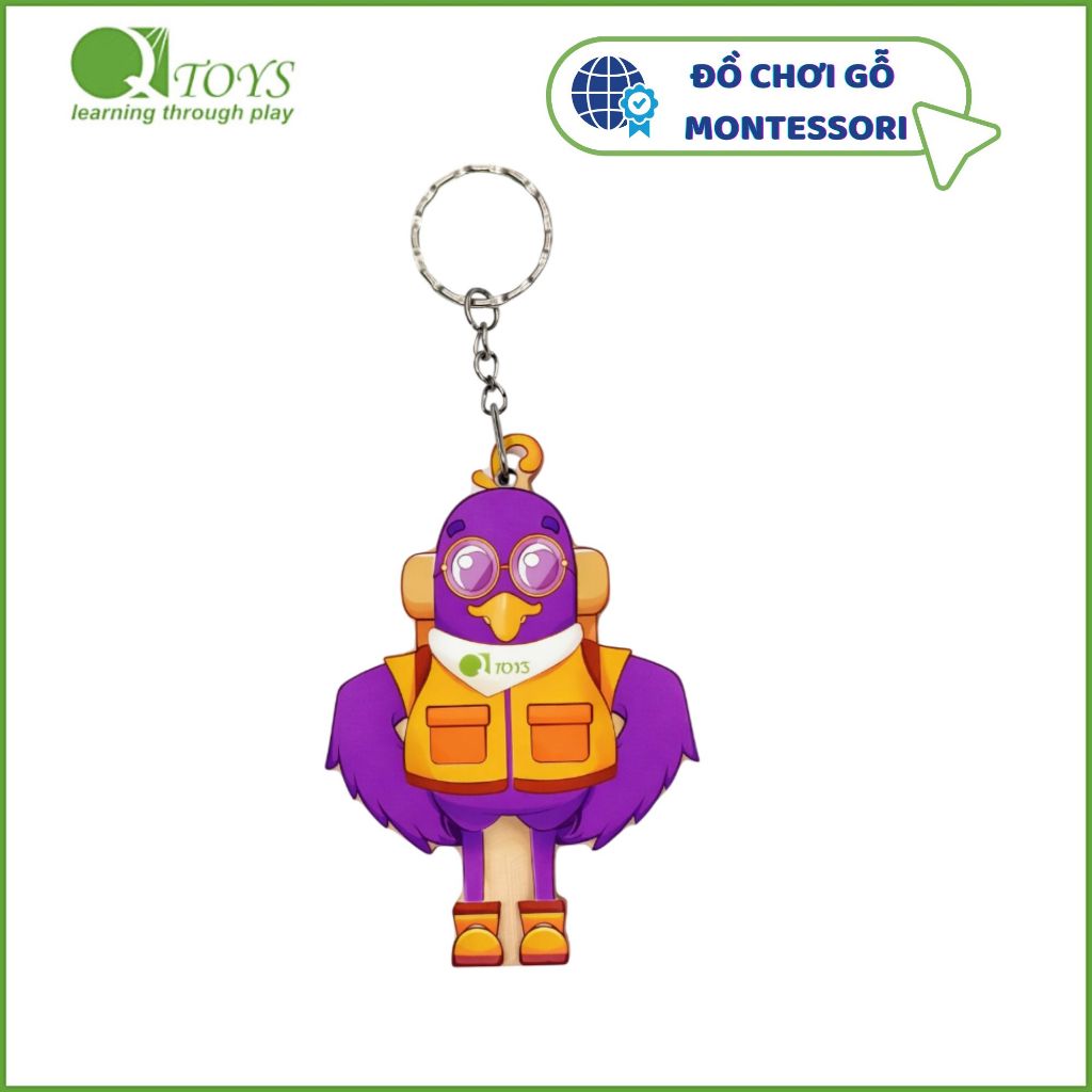 (QUÀ TẶNG) Móc khóa Gỗ Mascot QToys Thương Hiệu ÚC