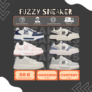 Giày MLB Chunky Liner Monogram Denim Logo NY Dập Nổi Phong Cách Hàn Quốc.