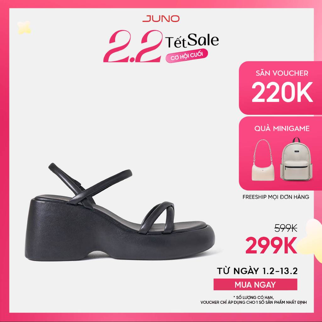 Giày Sandal Xuồng Nữ 9cm Thời Trang JUNO Quai Chéo SD09118