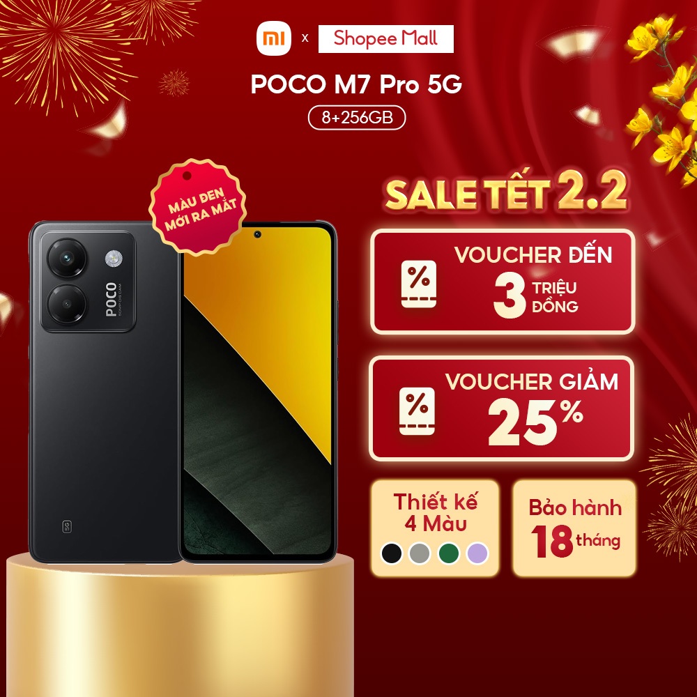 [VOUCHER 250K] Điện thoại POCO M7 Pro 5G (8+256GB) | Màn 6.67" AMOLED FHD+ | Camera 50MP | MD 7025-Ultra | BigBuy360 - bigbuy360.vn