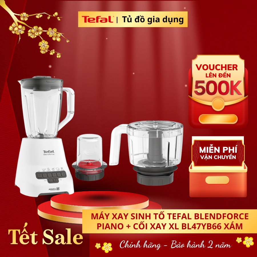 Máy Xay Sinh Tố Tefal Blendforce Piano + Cối Xay Xl BL47YB66 Xám - Chính hãng | Bảo hành 2 năm