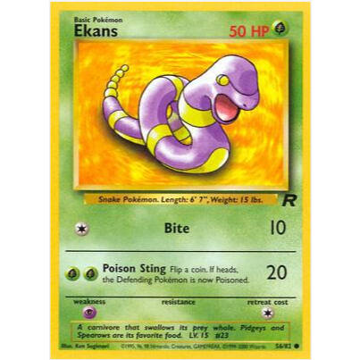[Thẻ bài Pokemon TCG]  Ekans - 56/82 - Common Unlimited
