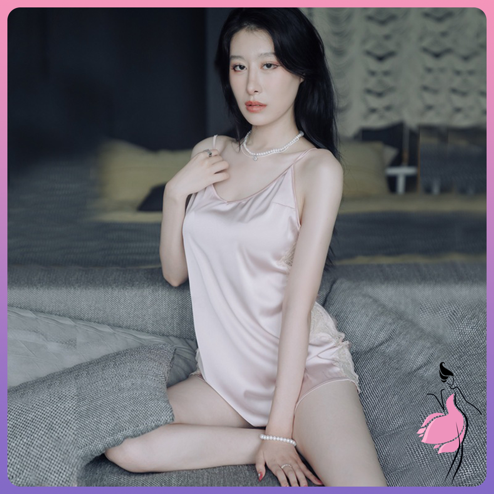 Ice Silk Sling Sleepy Dress Set Ladies Mùa hè Thu Satin Sling Sexy Pajama Phụ nữ Sense cao cấp
