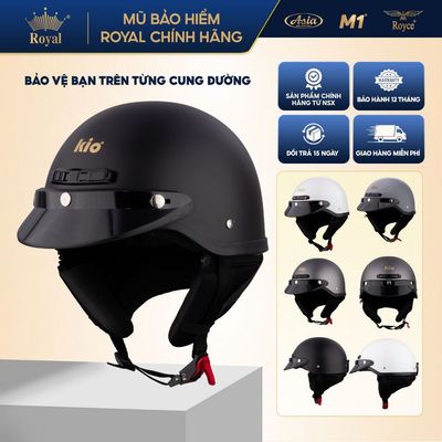 Mũ Bảo Hiểm Nửa Đầu Kio Kn05 Lưỡi Trai Có Ốp Tai, Nón Đạt Chuẩn Xe Máy, Size M L XL, Bh 12 Tháng