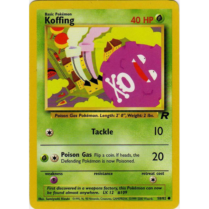 [Thẻ bài Pokemon TCG]  Koffing - 58/82 - Common Unlimited