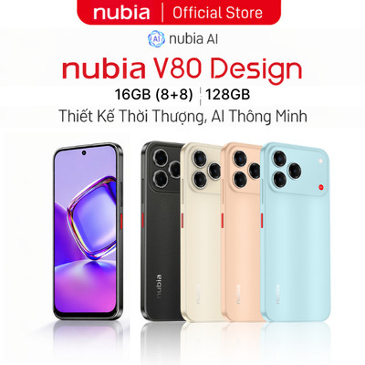 [Live] Điện thoại di động Nubia V80 Design 8GB(4+4) I 128GB I Màn hình 6.75" 120Hz I Độ sáng 1000nits I Hỗ trợ NFC