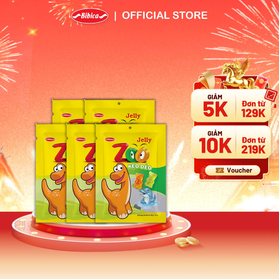 Combo 5 Kẹo Zoo Áo Dầu Bibica