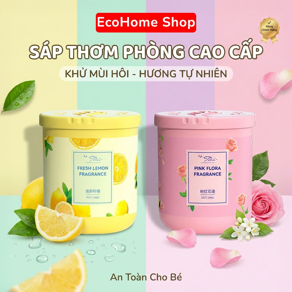 Sáp Thơm Phòng Ecohome Hương Tự Nhiên Khử Mùi Hiệu Quả, Dùng Cho Nhà Vệ Sinh, Phòng Ngủ, Ô Tô