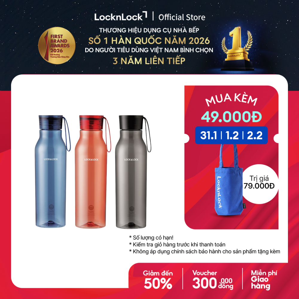 Bình nước Lock&Lock Eco Bottle 750ml và 550ml ABF664
