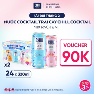 Combo 2 thùng 12 lon Chill Cocktail mix vị 320ml/lon