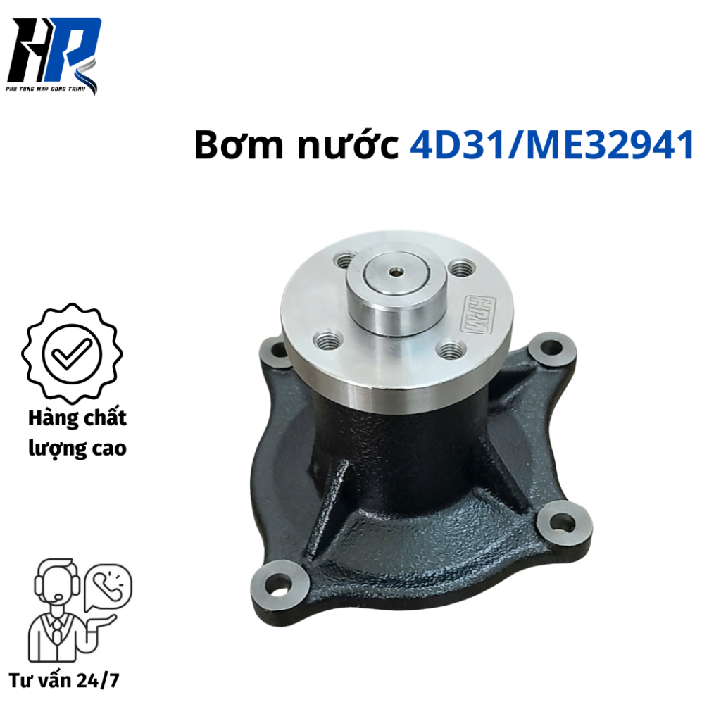Bơm nước động cơ dùng cho máy xúc Mitsubishi 4D31 – Phụ tùng máy công trình HP