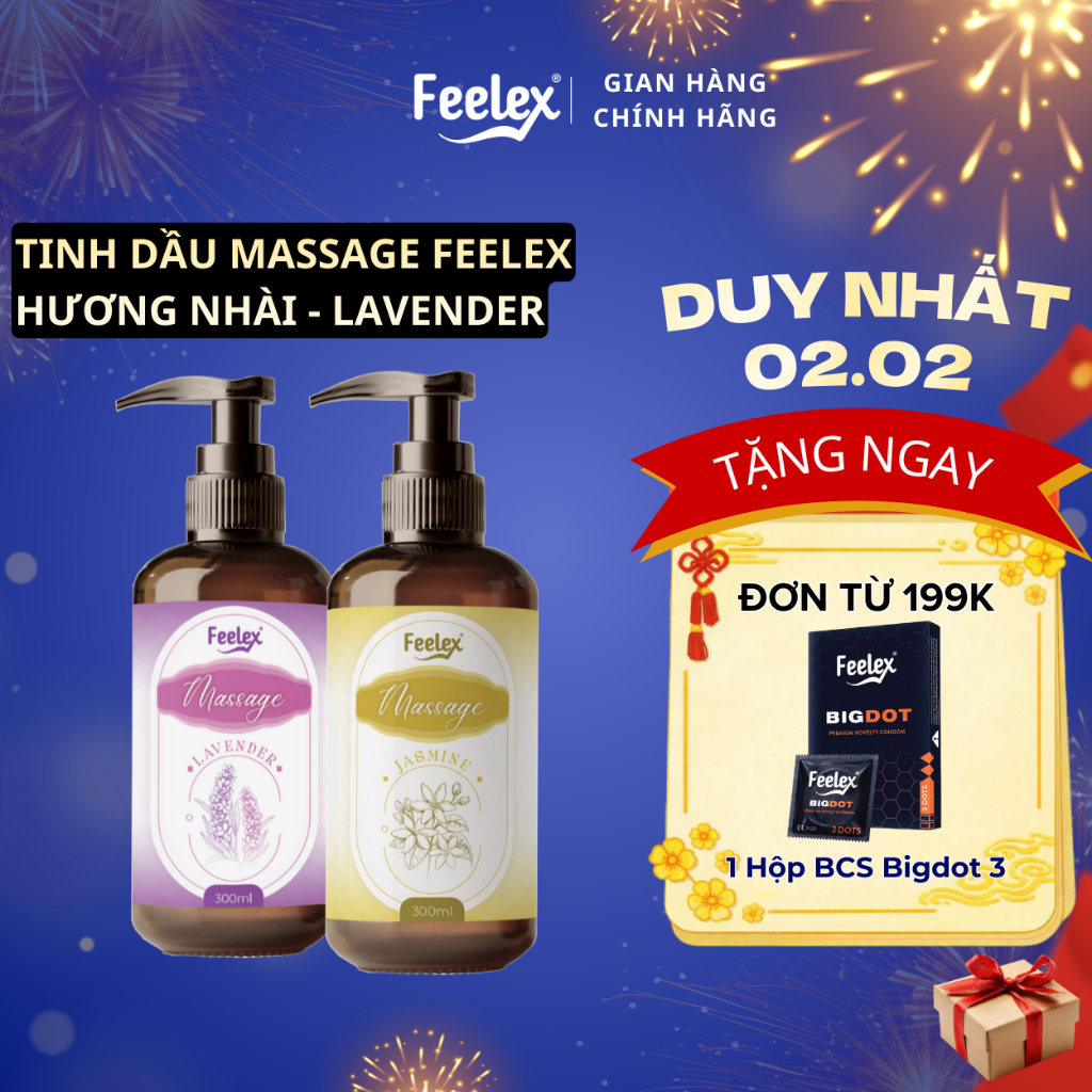 Tinh dầu Feelex Massage nhiều mùi hương - lọ 300ml