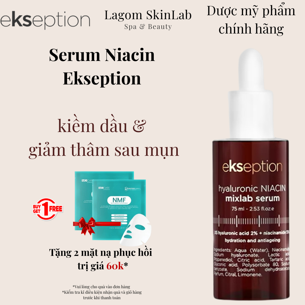 Serum HA B3 Niacin sáng da, mờ thâm mụn Ekseption Hyaluronic Niacinamide 75ml - chiết - fullsize