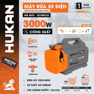 Máy Rửa Xe Điện Hukan G2 - R9 LUX Công Suất 3000W Có Chống Giật Chỉnh Áp TayChuẩn Dây Đồng Bảo Hành 1 Năm