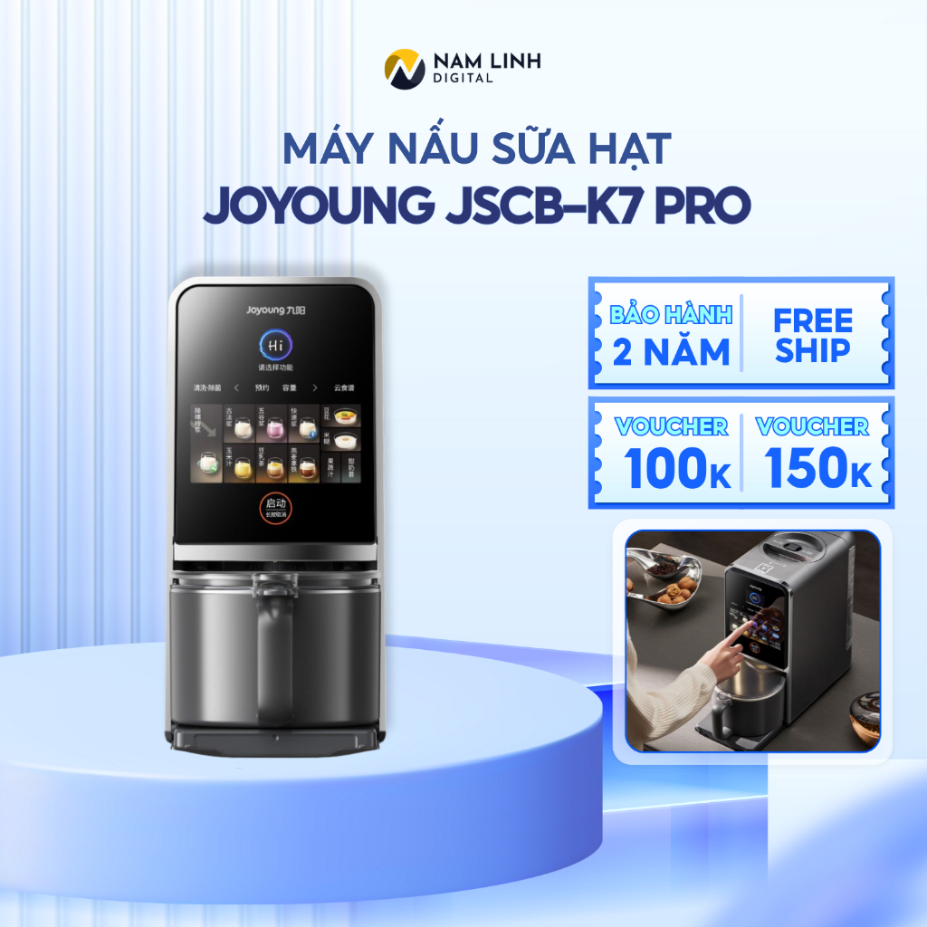 Máy nấu sữa hạt Joyoung JSCB-K7 PRO đa năng - Khử purin lên đến 56%
