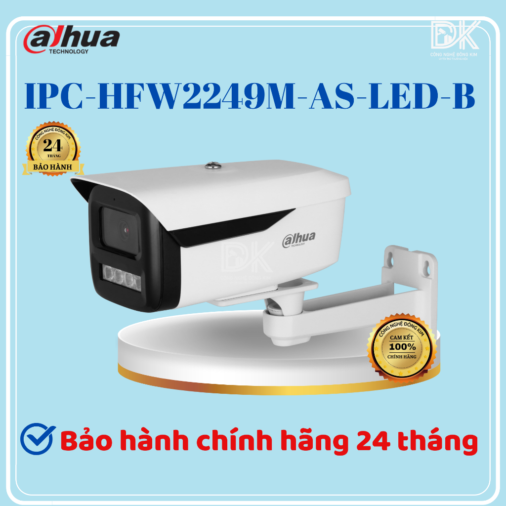 Camera IP thân lớn Full Color 4.0 MP DAHUA DH-IPC-HFW2449M-AS-LED-B, CHÍNH HÃNG