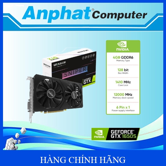 Card Màn Hình VGA UNIKA GeForce GTX 1650 Super SNIPER 4G D6 V2 – Hàng Chính Hãng