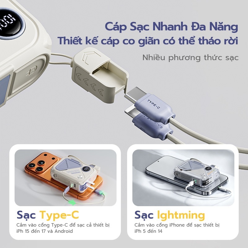 【Bảo hành hai năm】Sạc Dự Phòng UNEED 30000/20000mAh Sạc Nhanh PD 20W 35W Sạc Không Dây, Cục Sạc Dựng Phòng Đầu AC | BigBuy360 - bigbuy360.vn