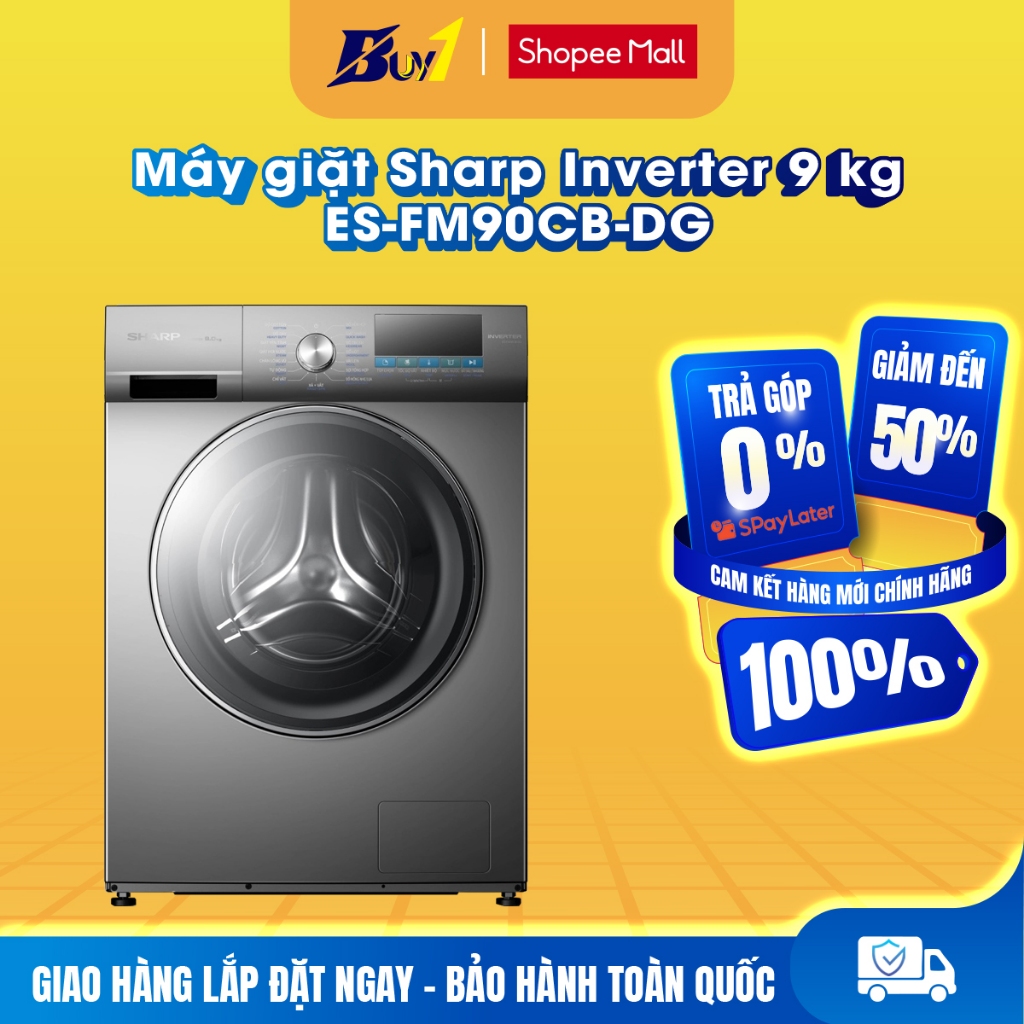 ES-FM90CB-DG - Máy giặt Sharp Inverter 9 kg ES-FM90CB-DG - Hàng chính hãng