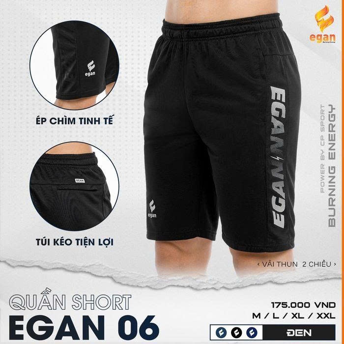 Quần short nam , Quần Lửng Egan 06 , quần đùi nam thể thao, chất liệu mềm mịn, co giãn 4 chiều Egan