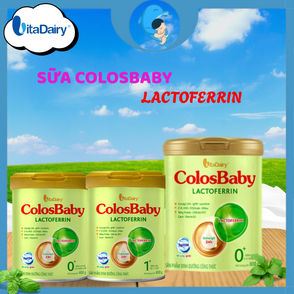 Sữa bột Colosbaby Lactoferrin, Bổ sung dinh dưỡng và Hỗ trợ tăng sức đề kháng cho bé - Lon 400g/800g MECAHEO
