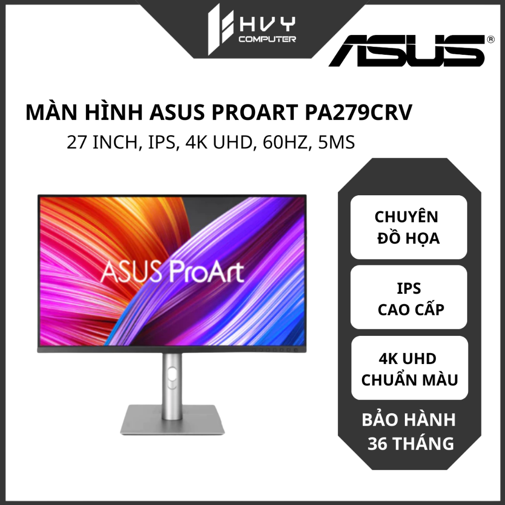 Màn hình ASUS ProArt PA279CRV | 27 inch - IPS - 4K UHD - 60Hz - 5ms - Hàng chính hãng
