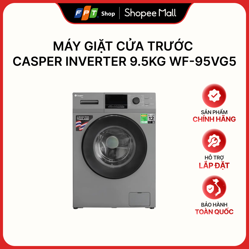 [Hàng chính hãng] Máy giặt cửa trước Casper Inverter 9.5kg WF-95VG5