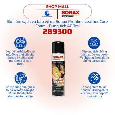 [HỎA TỐC] Bọt làm sạch và bảo vệ da Sonax PROFILINE Leather Care Foam 289300 - Dung tích 400ml