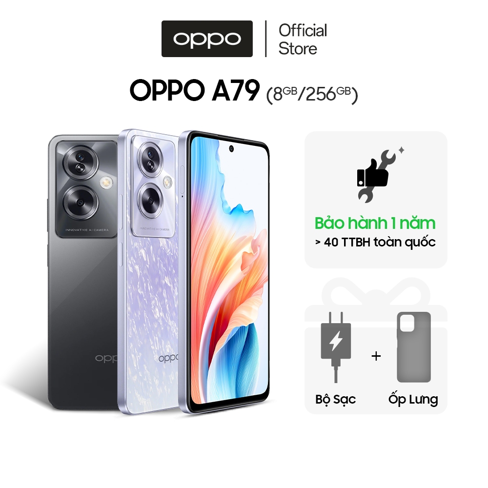 Điện thoại OPPO A79 5G (8GB/256GB) | NFC | SUPERVOOC | Loa kép - Hàng chính hãng