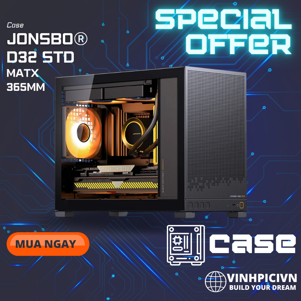 Vỏ case Jonsbo D32 STD Black case nhỏ gọn ITX