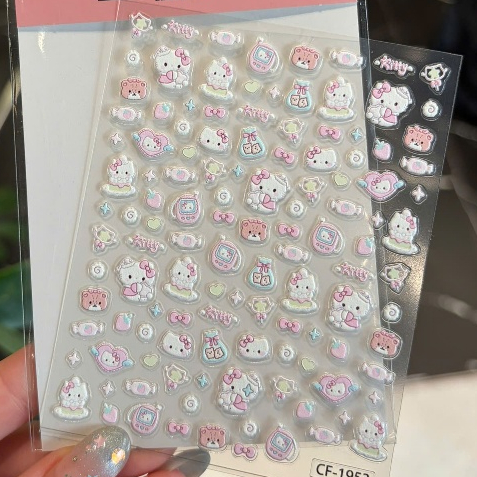 Sticker Nổi Hello kitty Gấu Dễ Thương Dùng Trang Trí Ốp Lưng Điện Thoại - SANDWICHPHUKIENXINH