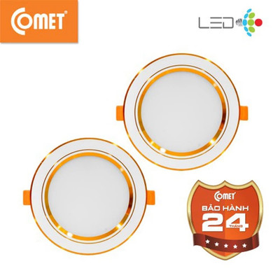 Đèn LED Âm Trần Đổi Màu Siêu Mỏng Standard CD03M COMET Viền Trắng/Vàng 9W, AS trắng/vàng