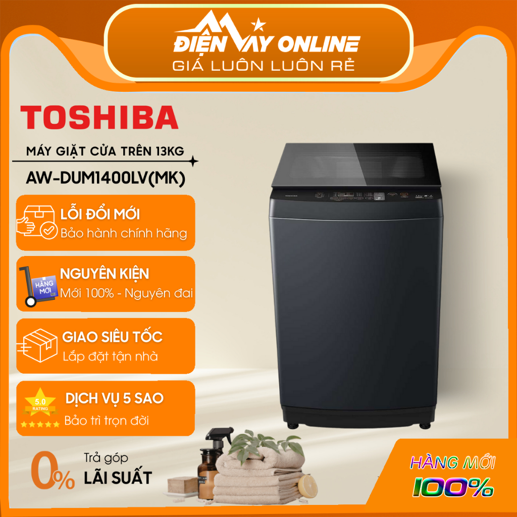 [GIAO TOÀN QUỐC] AW-DUM1400LV (MK) - Máy giặt Toshiba Inverter 13 kg AW-DUM1400LV(MK)
