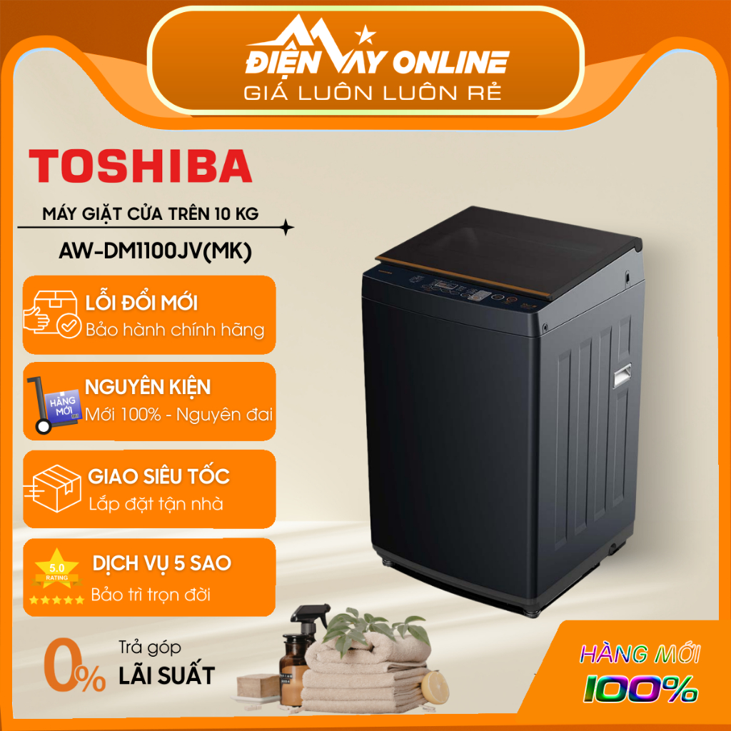 [GIAO TOÀN QUỐC] AW-DM1100JV(MK) - Máy Giặt Cửa Trên 10kg TOSHIBA AW-DM1100JV(MK)