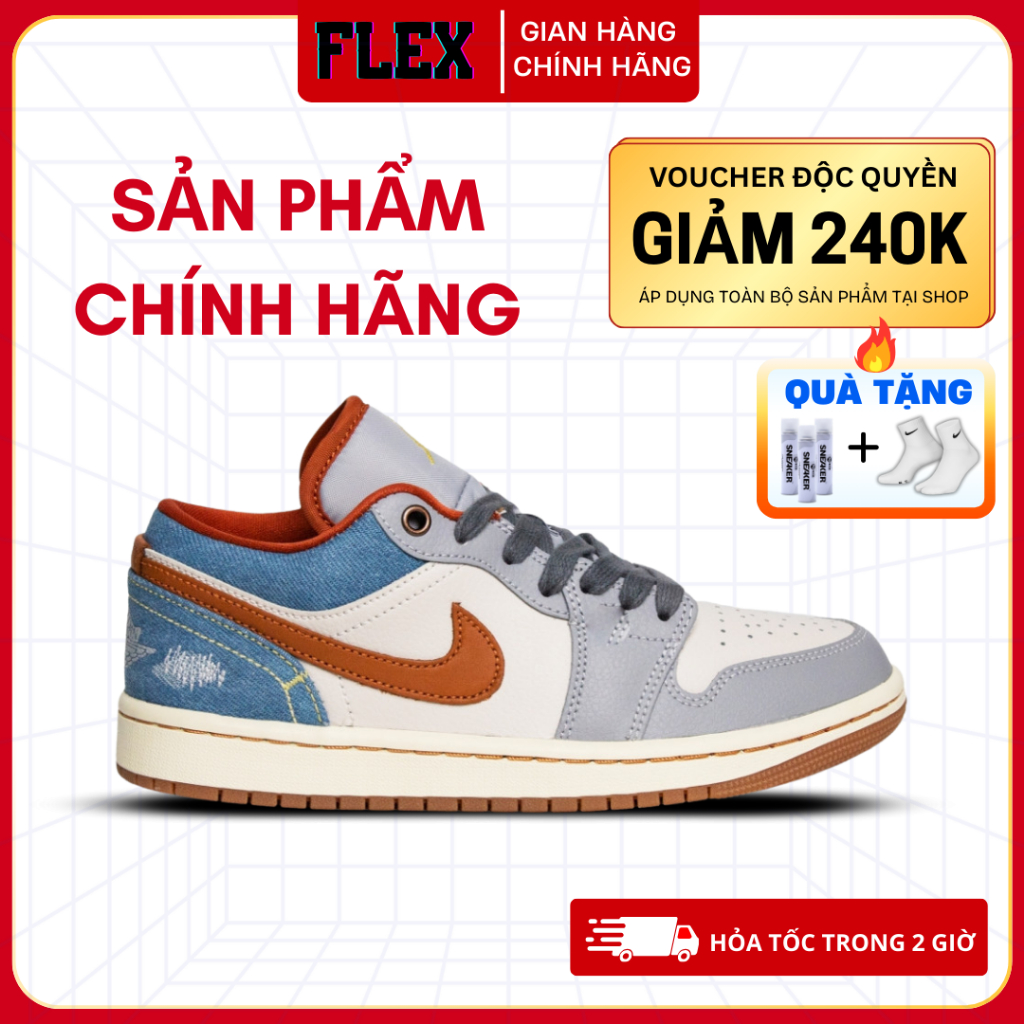Giày Thể Thao Sneaker J1 Low ‘Phantom’ FZ5045-091 chính hãng cho nam FLEX SHOES