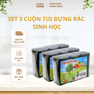 Túi Đựng Rác Đen Tự Hủy Sinh Học Size To 55x65cm – Bao Rác Đen Thân Thiện Môi Trường Set 3 Cuộn Tiện Lợi