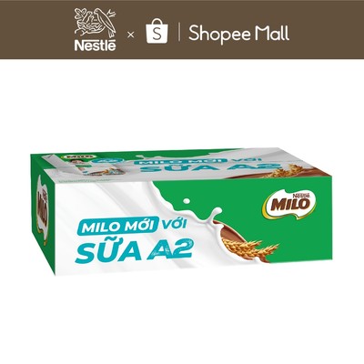 Thùng Sữa lúa mạch Nestle MILO A2 MỚI (48 Hộp x180ml)