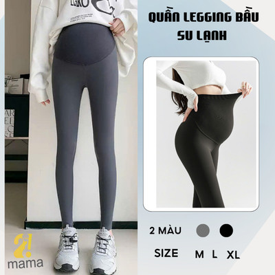 Quần legging bầu 2mama chất Su Lạnh, mềm mịn co giãn cực tốt, đáp bụng lớn cho mẹ bầu
