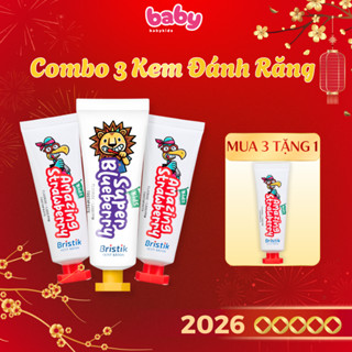 Kem Đánh Răng Trẻ Em Bristik Hàn Quốc Dùng Cho Bé Từ 1 Tuổi - KĐR Hữu Cơ Gíup Ngăn Ngừa Sâu Răng