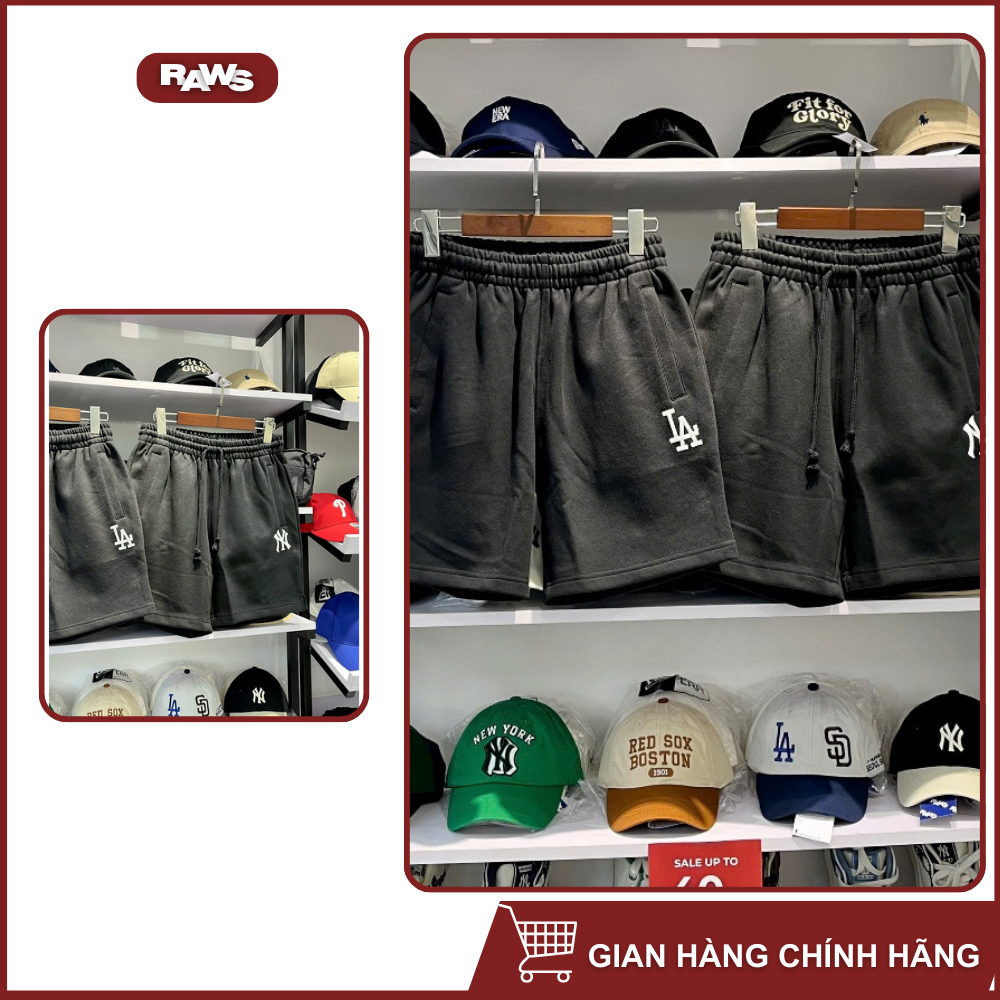 Quần Short Raws New Era LA DODGERS | NY YANKEES Đen Thêu Basic