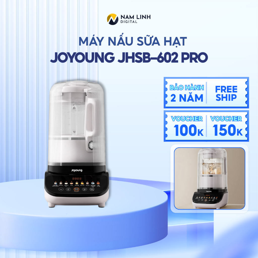 Máy nấu sữa hạt Joyoung JHSB-602/ JHSB-602 Pro - Lưỡi dao 6 cánh, tự động giữ ấm