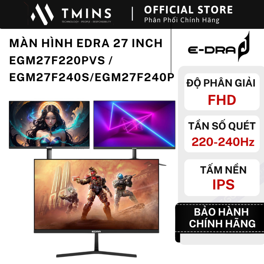Màn hình Edra EGM27F220PVS / EGM27F220S (27inch - Full HD - 220Hz-240Hz) - Hàng chính hãng.