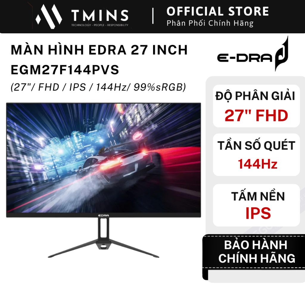 Màn hình Gaming EDRA EGM27F144PVS (27Inch-Full HD -144Hz - 99%sRGB) - Hàng chính hãng.