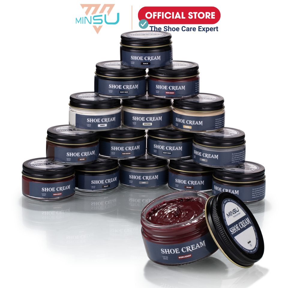 Xi Kem Đánh Giày MINSU Shoe Cream M7948 Giúp Phục Hồi Màu, Đánh Bóng, Dưỡng và Bảo Vệ Cho Giày, Đồ Da, Ghế Sofa,Nội Thất
