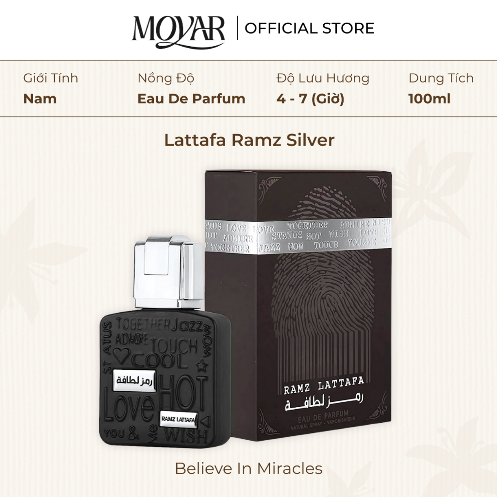 Nước Hoa Lattafa Ramz Silver | Nước hoa nam | Moyar Perfume