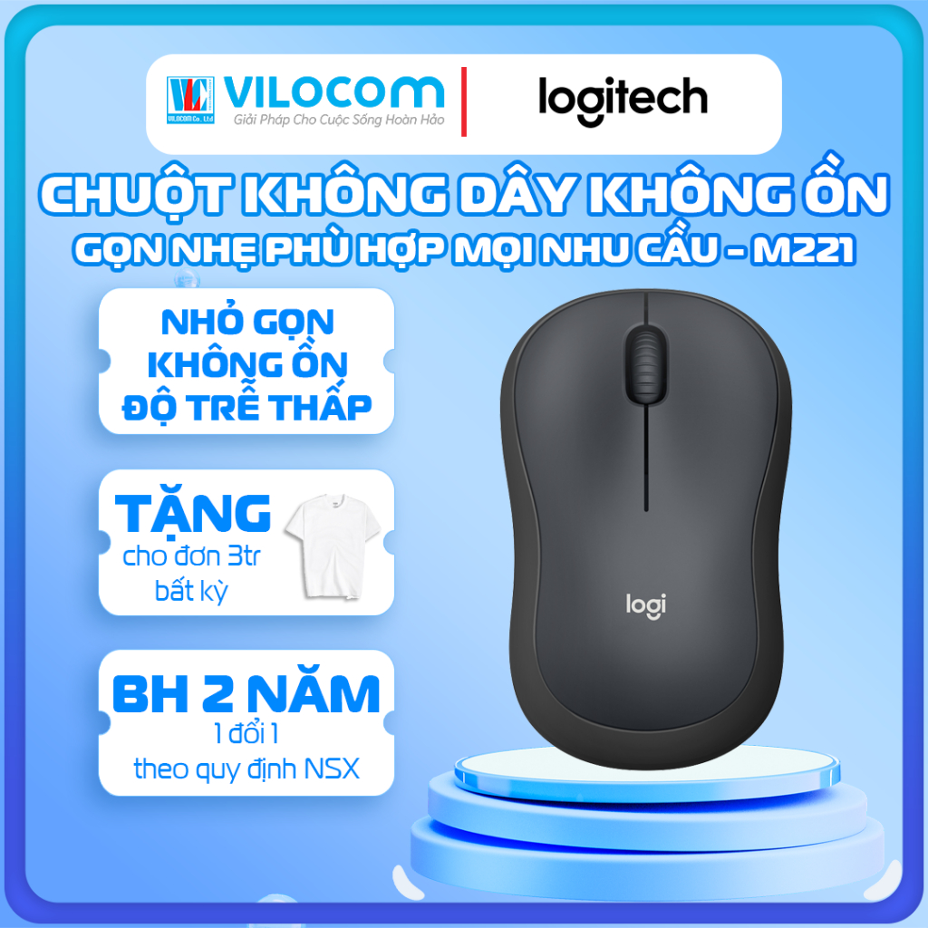 Chuột không gây tiếng ồn Logitech M221