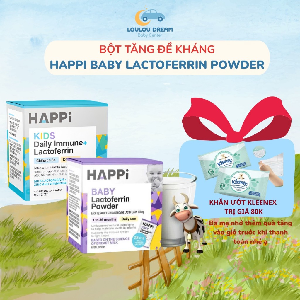 Bột dinh dưỡng Happi Baby Lactoferrin Powder cho bé hộp 28 gói [CHÍNH HÃNG]