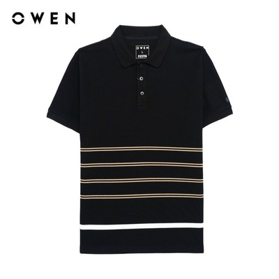 Owen - Áo polo Bodyfit APV257056 màu Đen chất liệu CVC Spandex