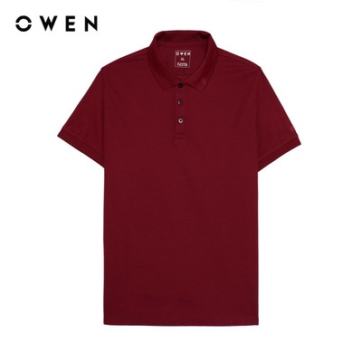 Owen - Áo polo Bodyfit APV257133 màu Đỏ đậm chất liệu CVC Spandex